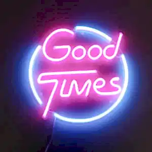 Pembe ve Mavi Renkli Good Times Yazılı Led Neon Tabela