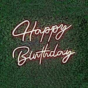 Sıcak Beyaz Renkli El Yazısı Happy Birthday Led Neon Tabela