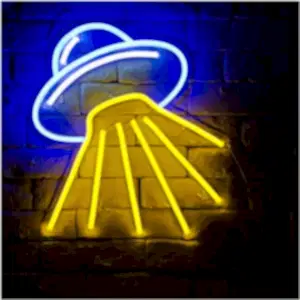 Işıklı UFO Uzay Gemisi Formunda Led Neon Tabela