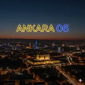 Anıtkabir Silüetli ve Ankara 06 Yazılı Sarı Mavi Led Neon Tabela
