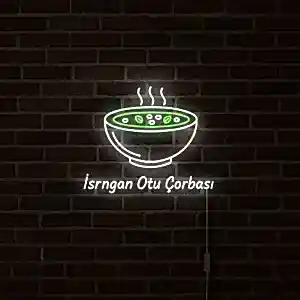 Yeşil Isırgan Otu Figürlü Dekoratif Led Neon Tabela