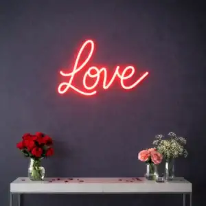 Led Neon Love Yazısı Duvar Dekoru
